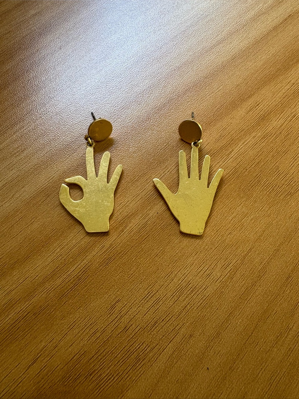 Madewell Gold Hand Motif Drop Earrings